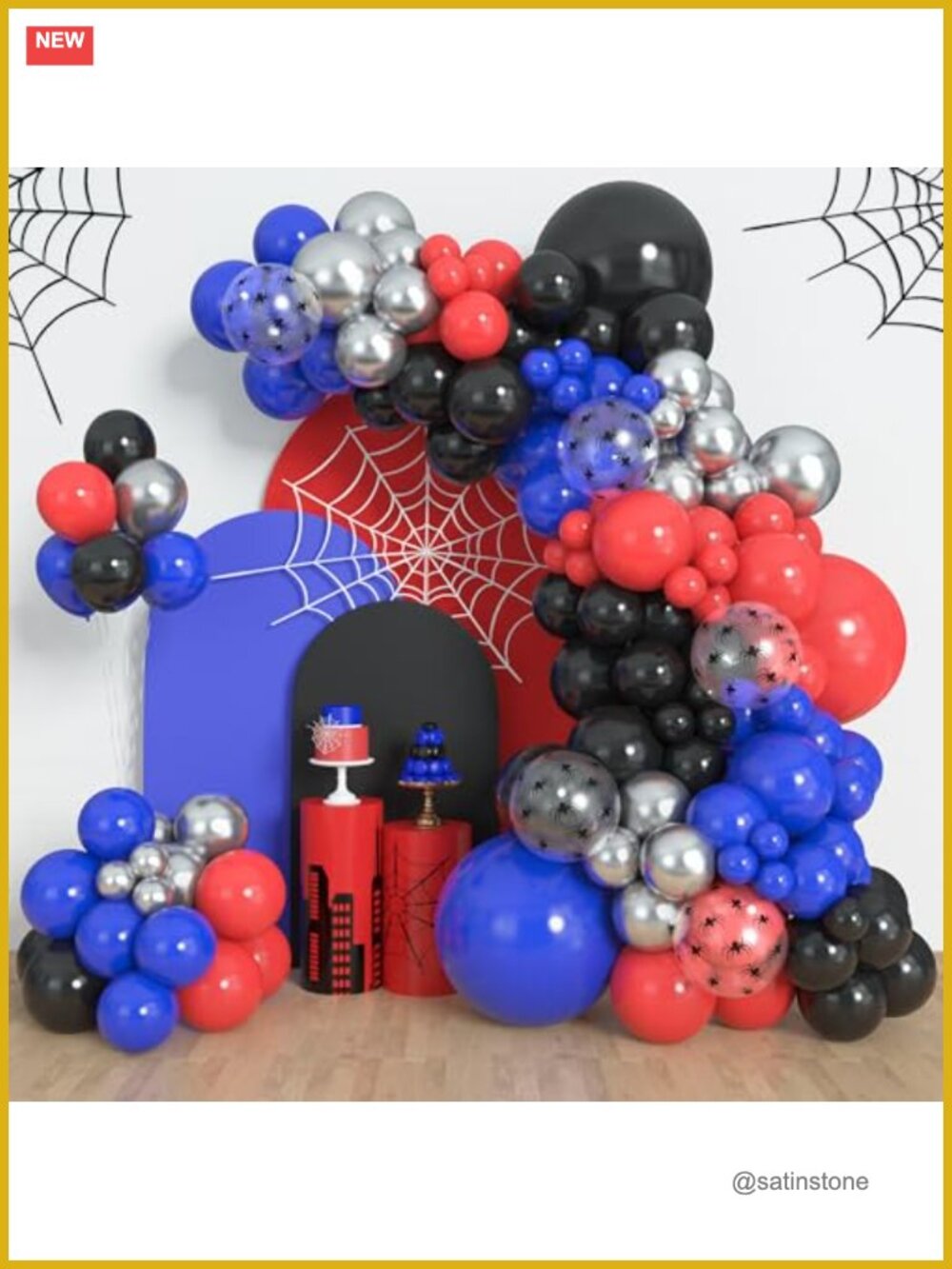 153PC Balloon Arch Garland Kit Party Supplies Latex Spider Decorations